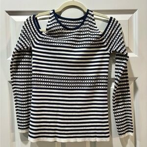 Bailey 44 Navy and White Striped Blouse
